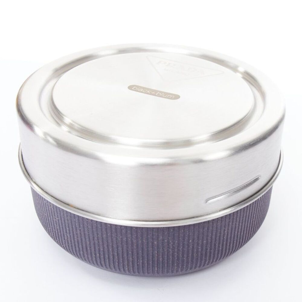 Prada Silver Black Lunch Box